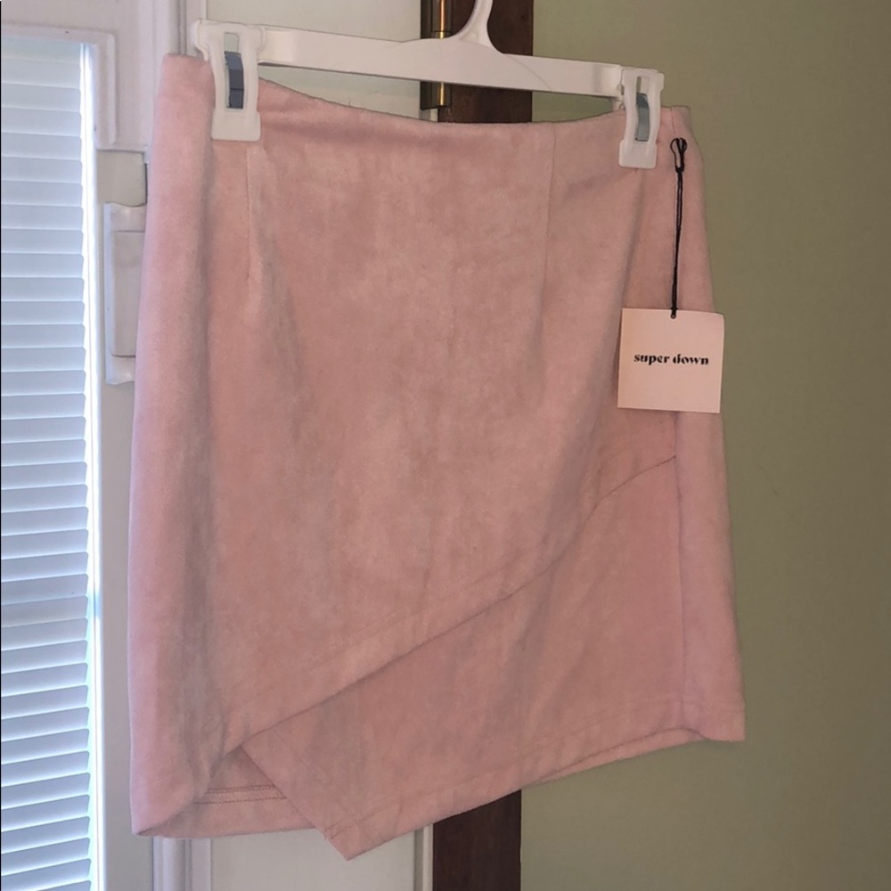 Suede Skirt - Blush Pink